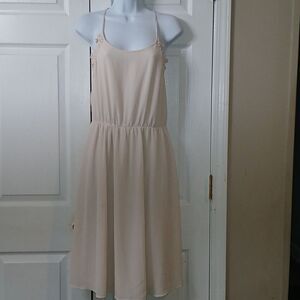 Forever 21 Contemporary beige spaghetti strap mini dress Sz M EUC